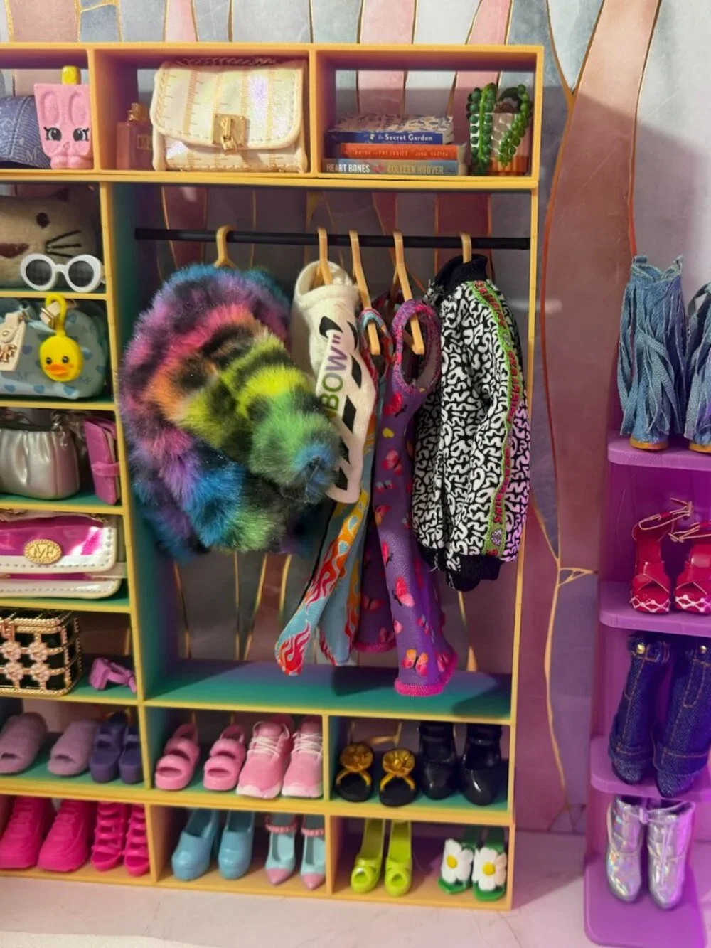 Barbie Closet + Shoe Rack Bundle | Doll Closet Organizer Shelf for Accessories